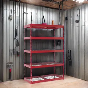 Heavy duty metal steel rack boltless stacking racks & shelves 5 layers garage storage shelving unit