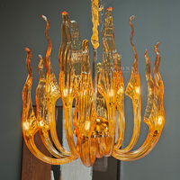 Lustre en verre rétro pour salon, élégant, haut de gamme, luxe, style palais européen, pour villa duplex, maison, hôtel, restaurant