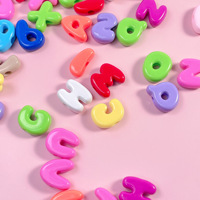 Perles acryliques alphabet couleur unie, grandes perles intercalaires à trou large, pour breloques de chaussures DIY, accessoires de chaîne de téléphone, vente en gros