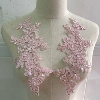 Applique en dentelle florale brodée de sequins multicolores pour robes LT2890A