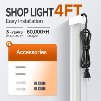 Plafonnier LED linéaire connectable sans soudure 4FT 8FT en aluminium, faible entretien, pour bureau, sous-sol, garage, et éclairage de magasin