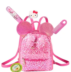 Aliexpress popular mochila crianças mochila meninas escola primária jardim de infância desenho animado Mikey orelha glitter saco mini mochila