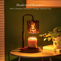 Lampe à parfum en verre à motif léopard en bois, diffuseur d'arômes moderne, décoration de chevet, lampe chauffe-bougie à intensité réglable