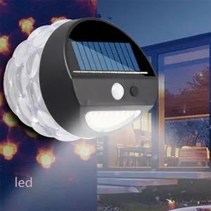 Sensor de movimiento PIR para seguridad, lámpara de llama de pared Solar de diseño moderno, impermeable IP65, energía de emergencia, 28LED, gran oferta