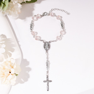 Rosario de coche verde de <span class=keywords><strong>San</strong></span> <span class=keywords><strong>Judas</strong></span> para espejo retrovisor plata Virgen María Cruz bendición colgante <span class=keywords><strong>San</strong></span> <span class=keywords><strong>Judas</strong></span> <span class=keywords><strong>Tadeo</strong></span> pulsera Rosario - Product Image 5
