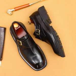 2026 Design New High-Quality Square-<b>Toe</b> Leather Shoes for Men - Premium Formal Business Casual Shoes - Genuine Leather - Product Image 4