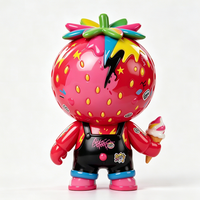 Figurine personnalisée Graffiti Monstre Fraise en PVC et ABS, Statue moulée, Fabrication OEM en usine chinoise pour la vente en gros aux marques