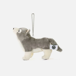 Personalizzabile basso MOQ portachiavi giocattolo morbido peluche Husky <span class=keywords><strong>cane</strong></span> <span class=keywords><strong>lupo</strong></span> in feltro di cotone Nylon PP luce caratteristica con fodera in rete - Product Image 3