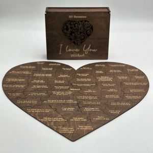 Cadeau d'anniversaire de mariage « Je t'aime » pour petite amie – Puzzle en bois « Les raisons » - Product Image 3
