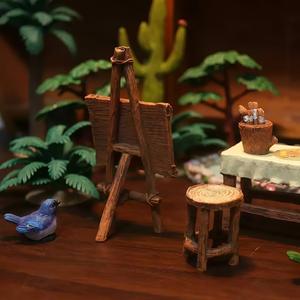 Support de peinture en résine, ensemble de décoration de <span class=keywords><strong>jardin</strong></span> miniature en résine avec balançoire, maison d'oiseaux et figurines d'hiboux dans un arbre pour <span class=keywords><strong>jardin</strong></span> féerique - Product Image 4