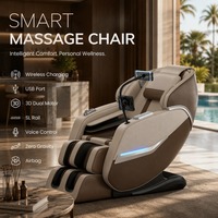 Kursi Pijat Pintar Pengisian Daya Nirkabel USB 3D Motor Ganda Rel SL Kontrol Suara Zero Gravity Airbag Pemanas Roller Kaki