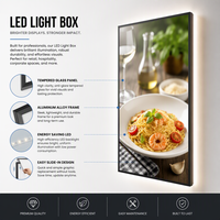 Boîte lumineuse LED personnalisée ultra-mince pour menu TV, panneau rétroéclairé pour affichage publicitaire de restaurants, salons de thé et fast-foods