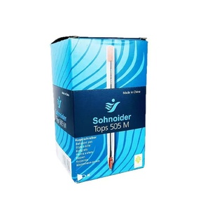 Stylo bille simple à pointe balle de 1,0 mm, encre à base d'huile, bleu, noir, rouge, avec manchon d'insertion en plastique transparent durable, idéal pour l'école - Meilleures ventes - Product Image 1