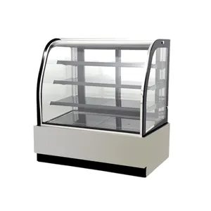 Multideck buzdolabında fırın vitrini pasta soğutucu şeffaf dolap çift tava ısıtmalı temizle kavisli cam CE//