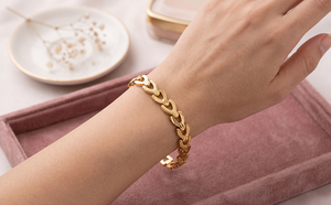 DIVYORO Luxury Gold Plated <b>Copper</b> & Brass Chain & Link <b>Bracelet</b> Classic Style Women's Festive Jewelry Daily & Party Wear - Product Image 4