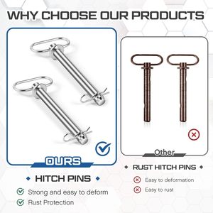 Lot de 5 goupilles et clips de remorque 3/4x6 1/4 pouces, poignées de tringle pour <span class=keywords><strong>boule</strong></span> de remorque, pour tracteur, camion, camping-car, voiture, équipement agricole - Product Image 4