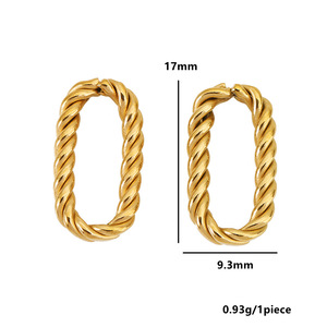 Anillo de conexión rectangular de acero inoxidable chapado en oro de 18 quilates con bucle abierto retorcido para la fabricación de pulseras y accesorios de joyería. - Product Image 2