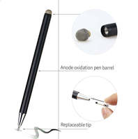 Stylet métallique haute précision 2 en 1, écran tactile capacitif passif, dessin ultra-réactif, écriture fluide, pointe remplaçable