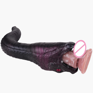 Masturbador de diseño de estilo animal realista de gran oferta con forma de serpiente negra masturbador suave de un solo canal para hombre - Product Image 3
