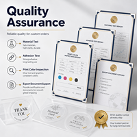 Autocollants ronds transparents personnalisés, logo en encre blanche, étiquettes de scellement, autocollants en vinyle transparent imperméables pour l'emballage