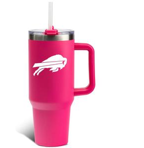 Vaso Térmico Personalizado con el Logotipo Principal de los Tennessee <span class=keywords><strong>Titans</strong></span>, Color Rosa Brillante, 40 oz, con Tapa y Pajita, para Oficina, Auto y Café - Product Image 2
