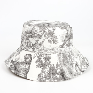 Chapeau Bob de Pêcheur de Haute Qualité, Motif Dessin Animé Décontracté, <span class=keywords><strong>Peinture</strong></span> à l'Encre, Tie-Dye, Broderie Personnalisée, Pare-Soleil, Imperméable, à Large Bord - Product Image 2