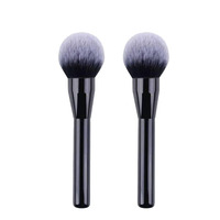 Pinceau de maquillage professionnel en gros, grand format, poils synthétiques doux, manche noir brillant, pour poudre et blush, logo personnalisé disponible