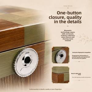 Humidor de Cigarros GUEVARA de Madera Empalmada al por Mayor, Humidor de Escritorio con Revestimiento de Cedro Sólido para Tiendas de Cigarros, Accesorios de Cigarros de Lujo - Product Image 2