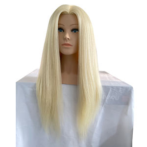 Tête de mannequin professionnelle pour <span class=keywords><strong>l</strong></span>'entraînement <span class=keywords><strong>en</strong></span> coiffure, avec cheveux humains naturels et épaules, idéale pour les écoles de coiffure - Product Image 2
