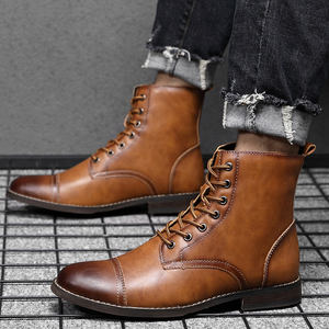 Botas de Cuero para Hombre, Estilo Casual, Tallas Grandes, Resistentes, de Microfibra, Tipo Caballero, para Invierno, Tallas 38-48 - Product Image 5