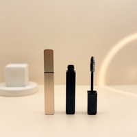 Tube de mascara vide en aluminium mat et plastique, écologique, avec logo personnalisé, emballage cosmétique métallique pour cils