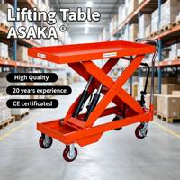 Table élévatrice portable à commande manuelle sécurisée pour le transport de marchandises logistiques