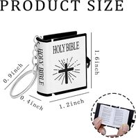 Porte-clés miniature Bible, véritables chaînes de clés Bibliales, pendentifs pour sacs à main, cadeaux de Noël, souvenirs religieux, couverture de Bible noire, argentée, dorée