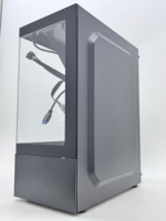 OEM ODM Casing komputer VGA 305mm dengan Strip lampu RGB 0.45mm Casing PC baja hitam & pendingin untuk server game kaca samping