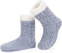Chaussettes d'hiver chaudes et épaisses en polaire sherpa antidérapantes, thermiques, pour femmes et unisexe, entièrement doublées en polaire sherpa, polyester, silicone