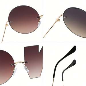 Gafas de Sol Punk con Marco Metálico, Diseño Único y Personalizado con Logotipo, Sin Montura, con Espejo, Sin Forma de Letra, para Hombre y Mujer - Product Image 4