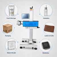 Machine de marquage laser CO2 20W 30W, vente en ligne, codage de date d'expiration et de lot en ligne pour lignes d'emballage alimentaire et de boissons, CE ISO Dwg Dst