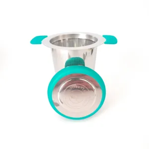 Colino/filtro/infusore per tè in foglia sfusa a doppia maniglia in acciaio inossidabile