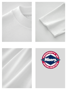 T-shirt décontracté 100 % coton respirant 220g avec motif graphique audacieux « Property Misery Worldwide » en forme de losange et lettres New Jersey en relief - Product Image 6