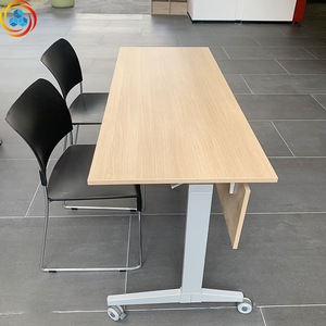 Factory Whole Sale Steel <b>Folding</b> <b>Table</b> With Wheels Training <b>Table</b> Large Conference Room Combination Meeting <b>Table</b> Good Price - Product Image 3