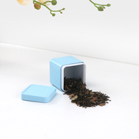 Boîte de rangement carrée personnalisée en fer blanc avec couvercle, conteneur métallique portable pour thé, bonbons, café, aliments, emballage cadeau