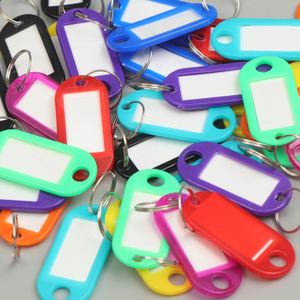 Wholesale 50pcs ID Labels Name <strong>Key</strong> <strong>Tags</strong> Colorful Plastic Hotel Number Keychains Keytag With Split Ring Keyring Luggage <strong>Key</strong> <strong>Tag</strong> - Product Image 4