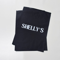 Sac en polyéthylène noir imprimé sur mesure avec fermeture éclair pour l'emballage de vêtements, sac anti-poussière pour la vente au détail, OEM