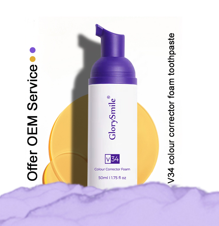 Отбеливающая зубная паста V34 с индивидуальным логотипом, не раздражающая зубы, корректор цвета, оптовая продажа