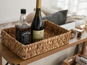 Seagrass Egg <strong>Baskets</strong> <strong>Corner</strong> <strong>Basket</strong> for Kitchen Wall Bread Bins Yellow Wire With Cotton Liner Oxford Canvas Laundry Bin - Product Image 4
