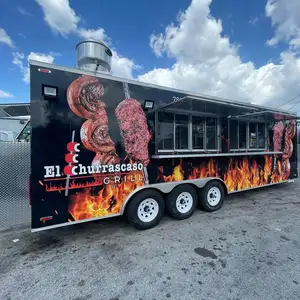 13FT Custom Street Concession Trailer Mobile Fast Food Truck Complete Set Of Equipment