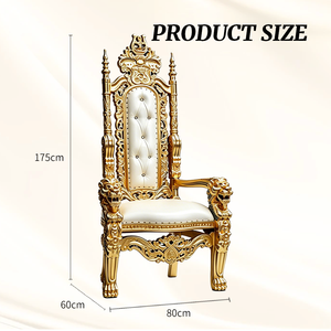 Chaises Trônes Roi et Reine Faits Main Blancs Thème Lion, Mobilier d'Événement de Luxe Moderne et Tendance Automne 2026 pour Mariages, Villas, Banquets, Parcs - Product Image 2