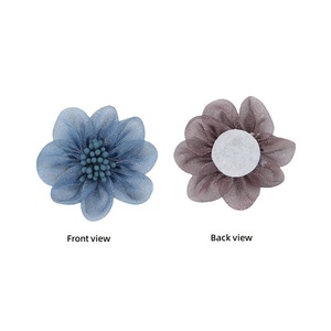 Parches de Flores de Organza de 5cm, 2g, con Base de Fieltro, Apliques de Flores de Tela Transparente para Vestidos, Sombreros, Decoración DIY, en Stock - Product Image 3