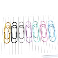 Clips de Papel Jumbo de 2.8 Pulgadas, Lindos Clips Metálicos Coloridos en Forma de Corazón para Cuadernos y Material de Oficina