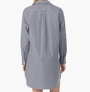 <span class=keywords><strong>Camicia</strong></span> <span class=keywords><strong>da</strong></span> <span class=keywords><strong>Notte</strong></span> Oversize in Cotone per Donna, Maniche Lunghe, Elegante Abbigliamento Estivo per Casa con Bottoni, Pigiama a Righe - Product Image 4